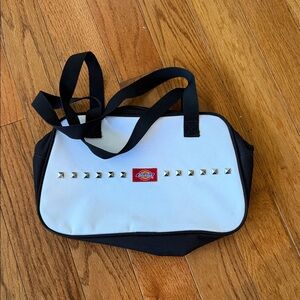 Dickies studded black and white canvas purse
